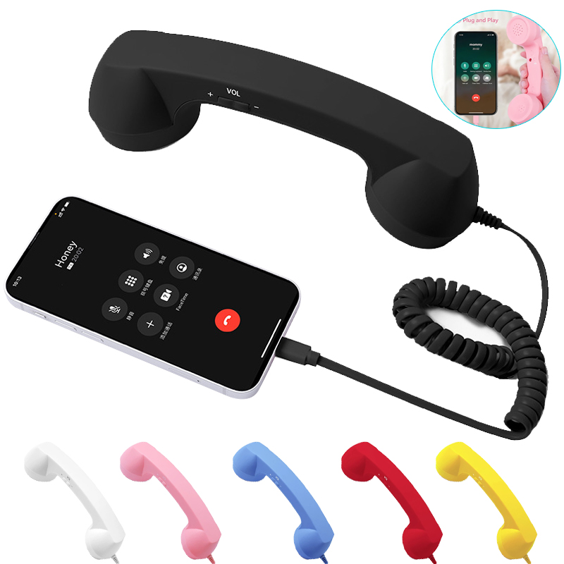 Retro Handset Phone - Auricolare Telefonico Retrò con Cavo Type-C,