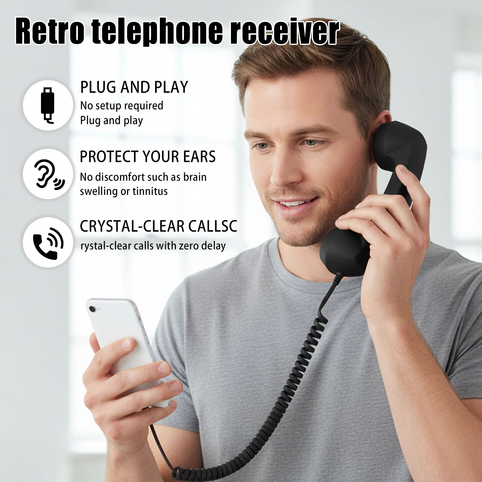 Tipo C Ricevitore telefonico r - Retro Handset Phone recensione e prezzo